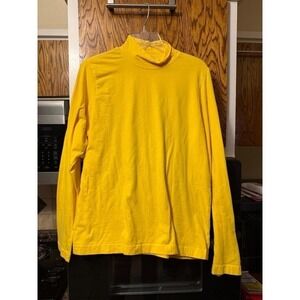 Marisa Christina Stretch Yellow Mock Neck Long Sleeve Top Womens Large
